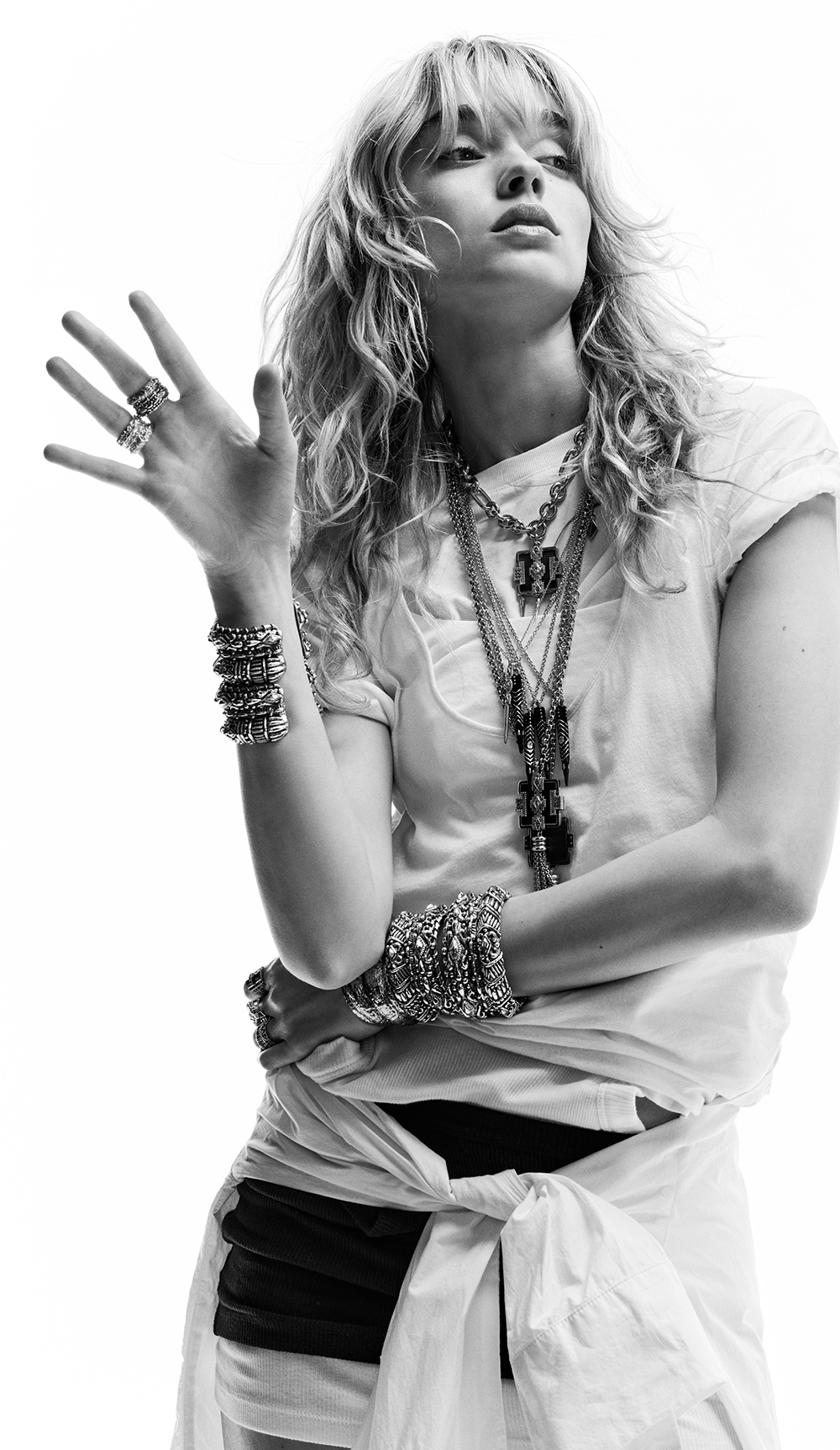 A model wearing ba&sh jewelry