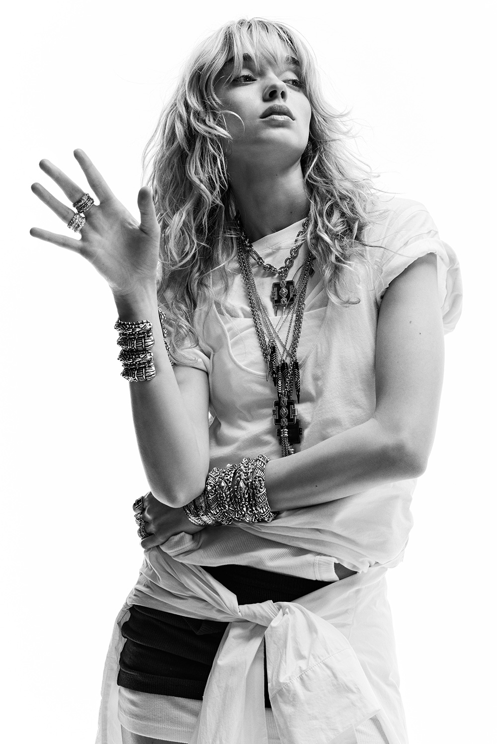 A model wearing ba&sh jewelry