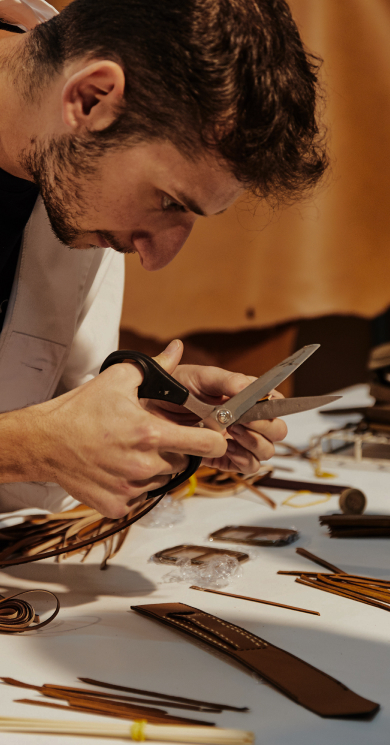 Man creating ba&sh accessories